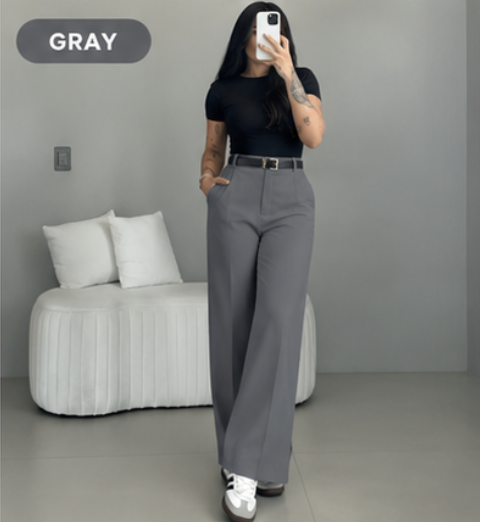 🤲LAST DAY SAVE 49% ⏰HIGH WAIST WIDE LEG PANTS-Free belt