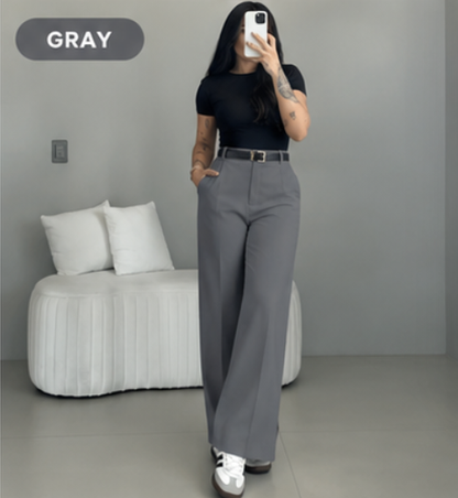 🤲LAST DAY SAVE 49% ⏰HIGH WAIST WIDE LEG PANTS-Free belt