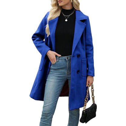 🤲Women's Winter Wool Blend Camel Mid-Long Coat
