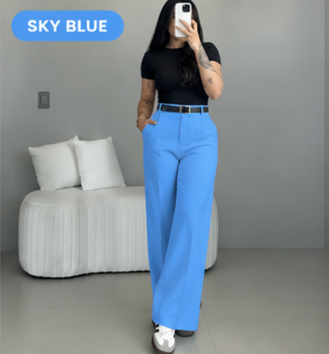 🤲LAST DAY SAVE 49% ⏰HIGH WAIST WIDE LEG PANTS-Free belt