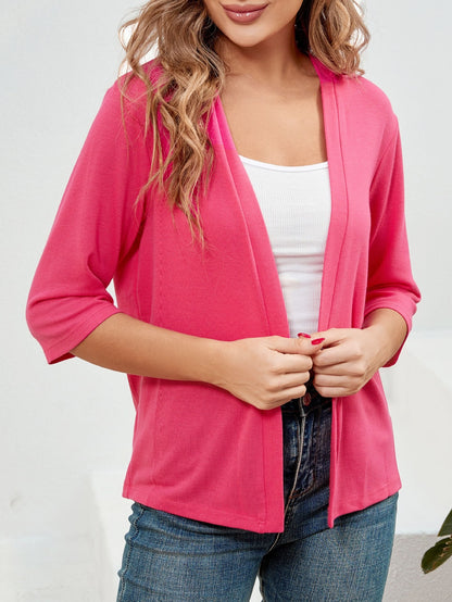 🌷Women's 3/4 Sleeve Knit Cardigan Lightweight Open Front Cropped Sweater