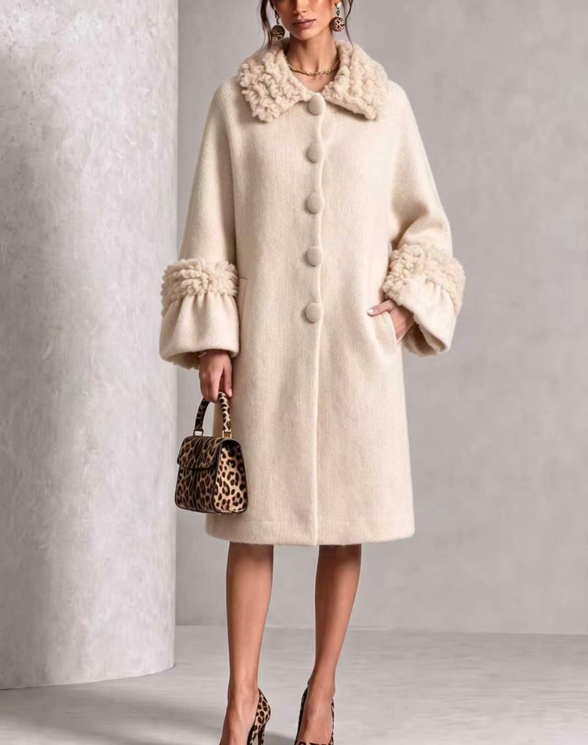 🤲LAST DAY SAVE 49% ⏰Cozy Textured Fuzzy Knit Midi Coat