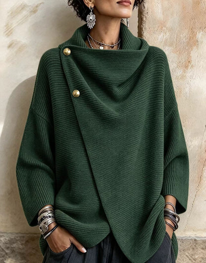 🤲LAST DAY SAVE 49% ⏰Relaxed Chic Knitted Asymmetric Button-up Top