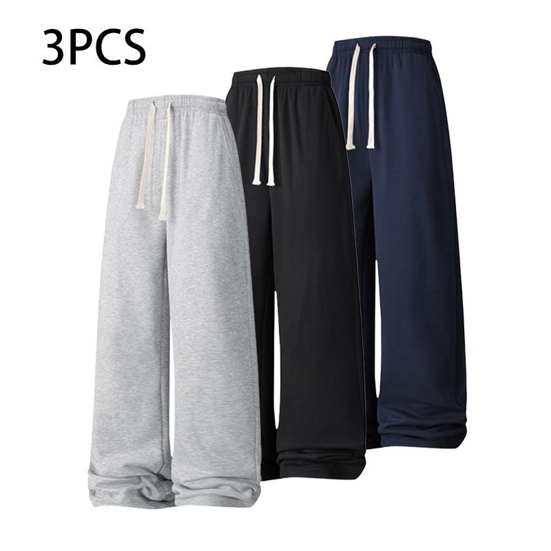 Men’s solid-color drawstring joggers-everyday wear.