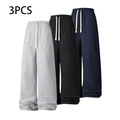 Men’s solid-color drawstring joggers-everyday wear.