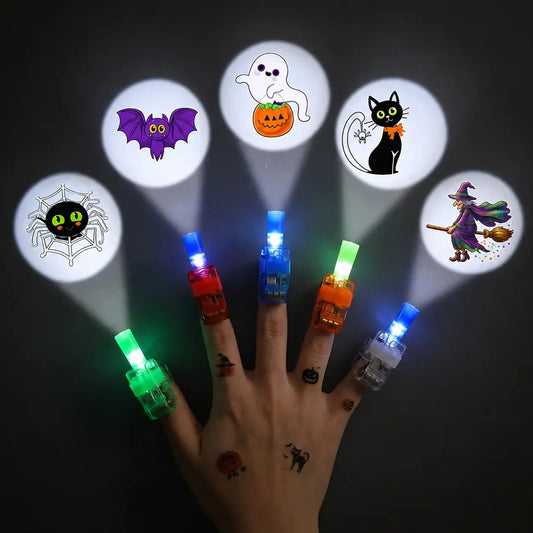💚Halloween Finger Projector Rings Set for Trick or Treat Party Favors