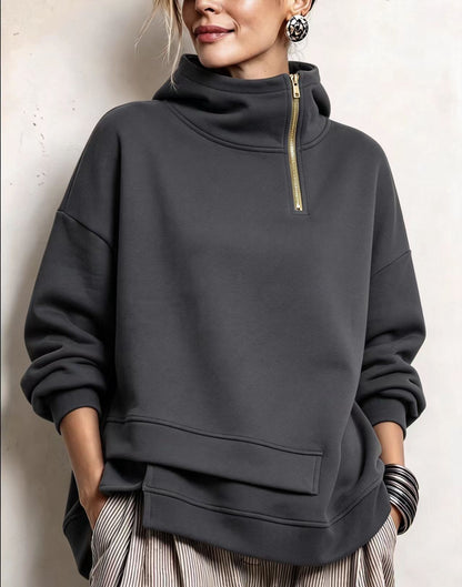 🤲LAST DAY SAVE 49% ⏰Modern Asymmetric High-Neck Casual Sweatshirt