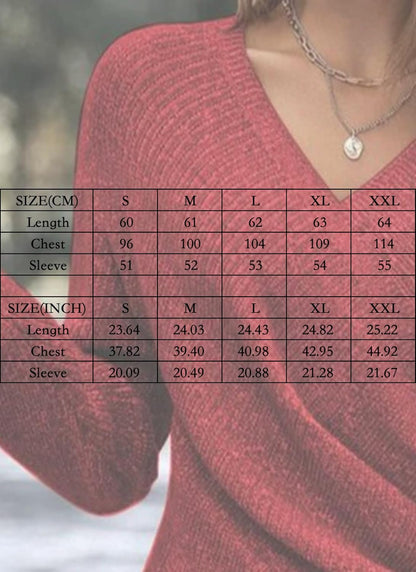 HVT Womens 2025 V Neck Sweater Criss Cross Pullover Long Sleeve Knit Casual Fall Tops