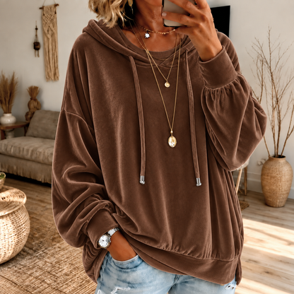🤲🔥Limited-Time Promotion Women's Loose Velvet Drawstring Hoodie