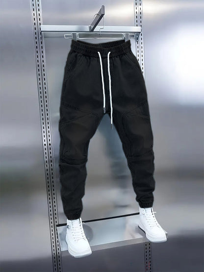 💚Trendy Men's Patchwork Denim Elastic Waist Jogger Harem Pants-4Size