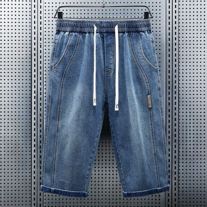💚Men's Lightweight Denim Capri Shorts – Relaxed Fit Straight Leg Summer Jeans