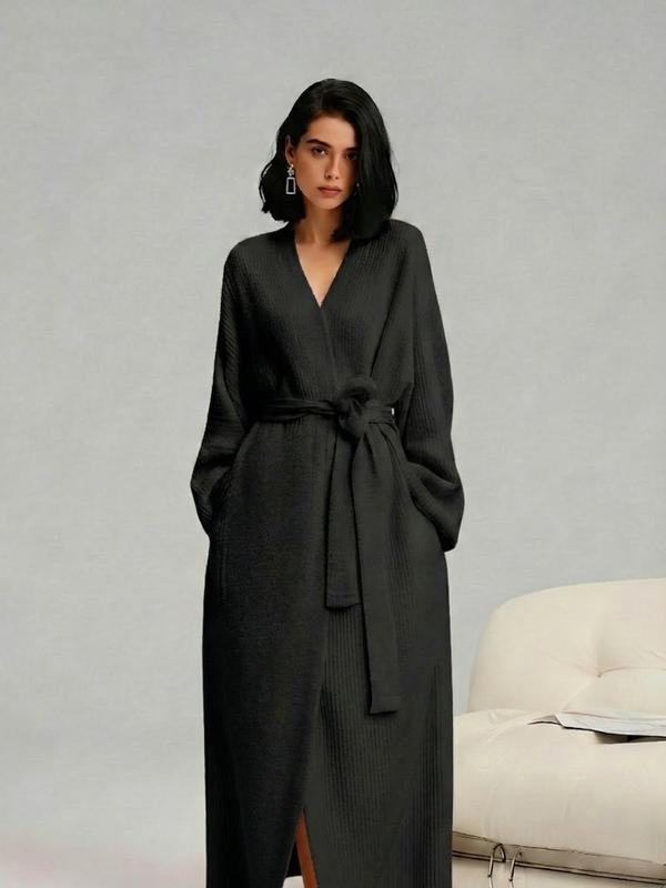 🌷Women's Thickened Thermal Lined Plush Bathrobe with Pockets - Oversized Casual Loungewear