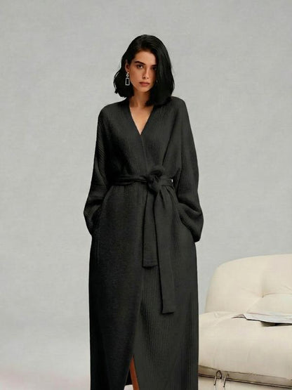 🌷Women's Thickened Thermal Lined Plush Bathrobe with Pockets - Oversized Casual Loungewear