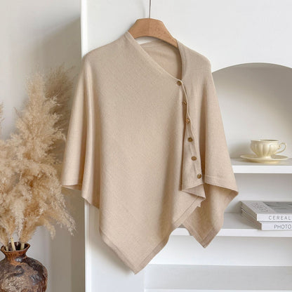 4pcs-Women's Soft Wool-Blend Wrap Cardigan – Cozy Open-Front Shawl Sweater for Fall