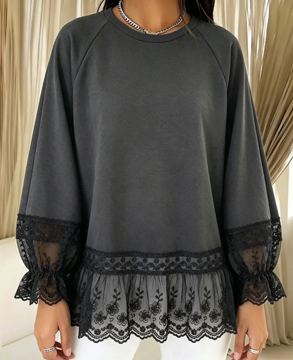 🤲LAST DAY SAVE 49% ⏰Casual Loose Sweatshirt With Lace Paneling