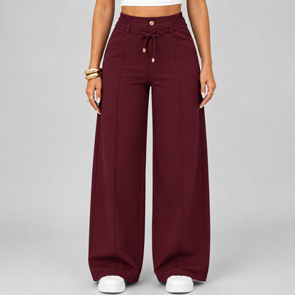 🤲⚡New Summer Drawstring High Waist Wide Leg Pants