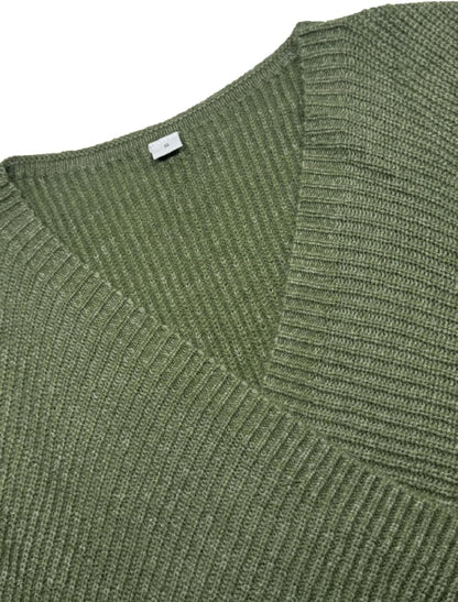 HVT Womens 2025 V Neck Sweater Criss Cross Pullover Long Sleeve Knit Casual Fall Tops