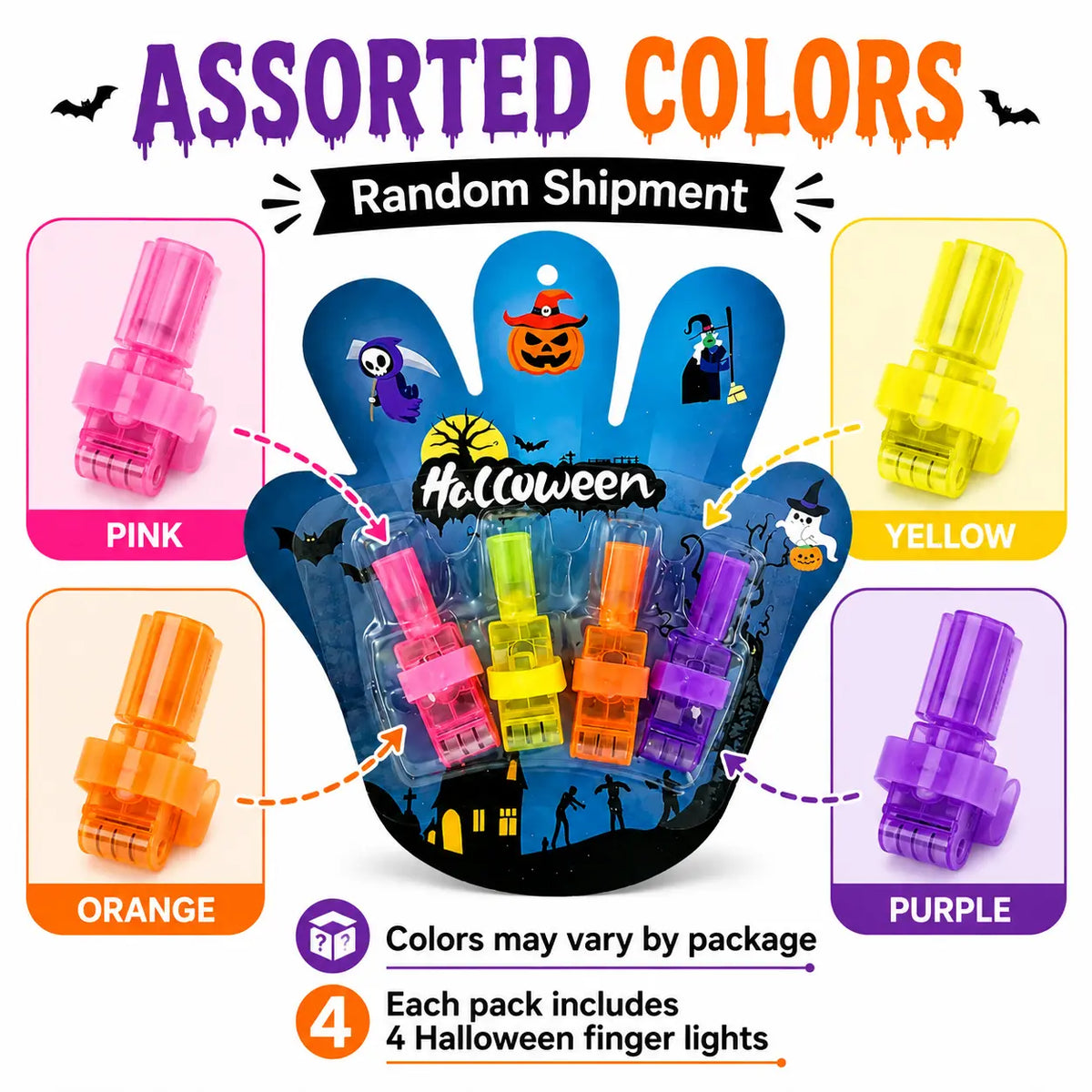 💚Halloween Finger Projector Rings Set for Trick or Treat Party Favors