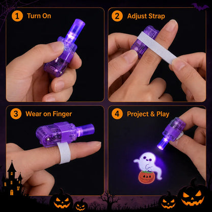 💚Halloween Finger Projector Rings Set for Trick or Treat Party Favors