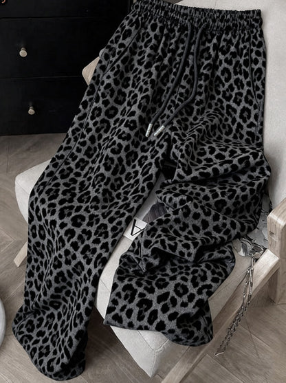 💚Leopard Print Casual Trousers with Side Pockets