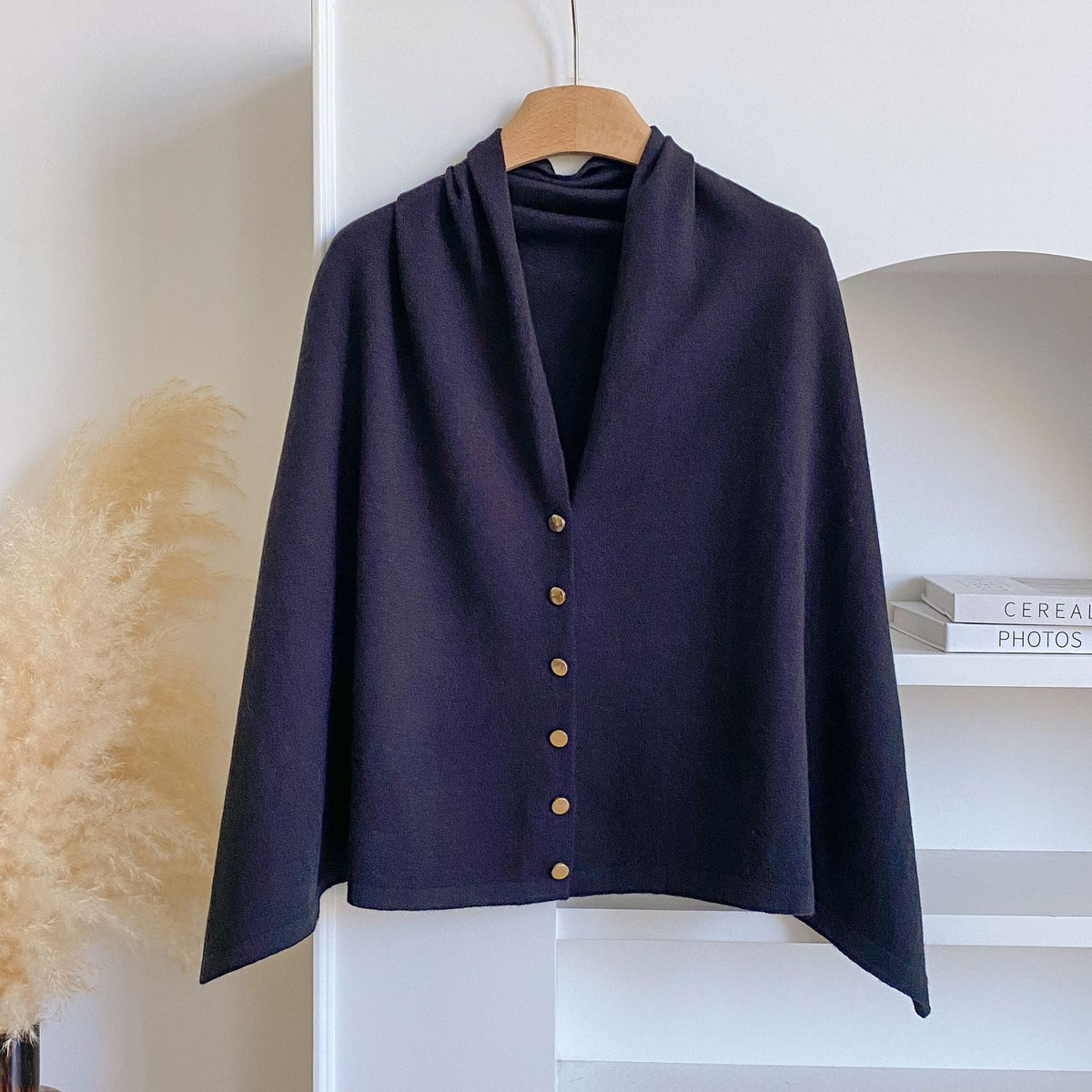 4pcs-Women's Soft Wool-Blend Wrap Cardigan – Cozy Open-Front Shawl Sweater for Fall