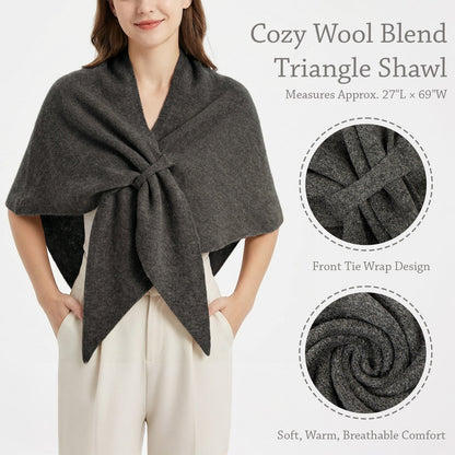 Wrapables Thick Wool Blend Triangle Winter Scarf Shawl for Women