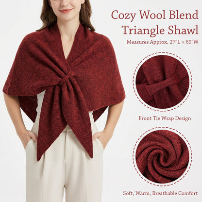 Wrapables Thick Wool Blend Triangle Winter Scarf Shawl for Women