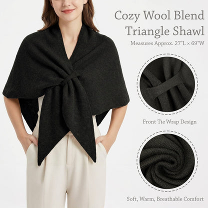 Wrapables Thick Wool Blend Triangle Winter Scarf Shawl for Women