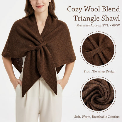 Wrapables Thick Wool Blend Triangle Winter Scarf Shawl for Women