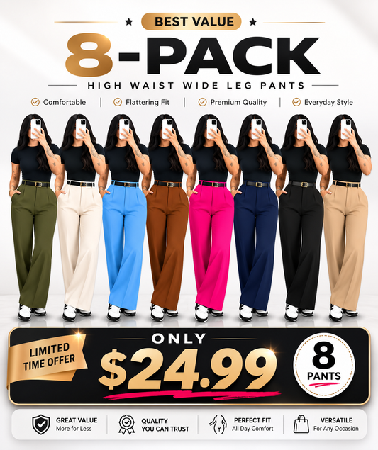 🤲Women's High Waisted Straight Leg Suit Pants Flowy Drape Casual Office Long Trousers with Slimming Effect for Daily Versatile Wear