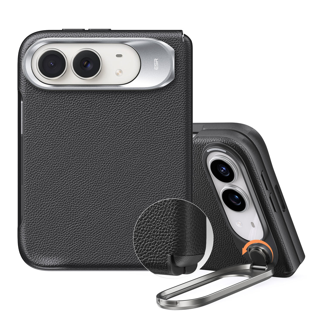 💚iPhone Duo Atelier Silicone Leather Magnetic Case with Flex Stand - Deep Burgundy