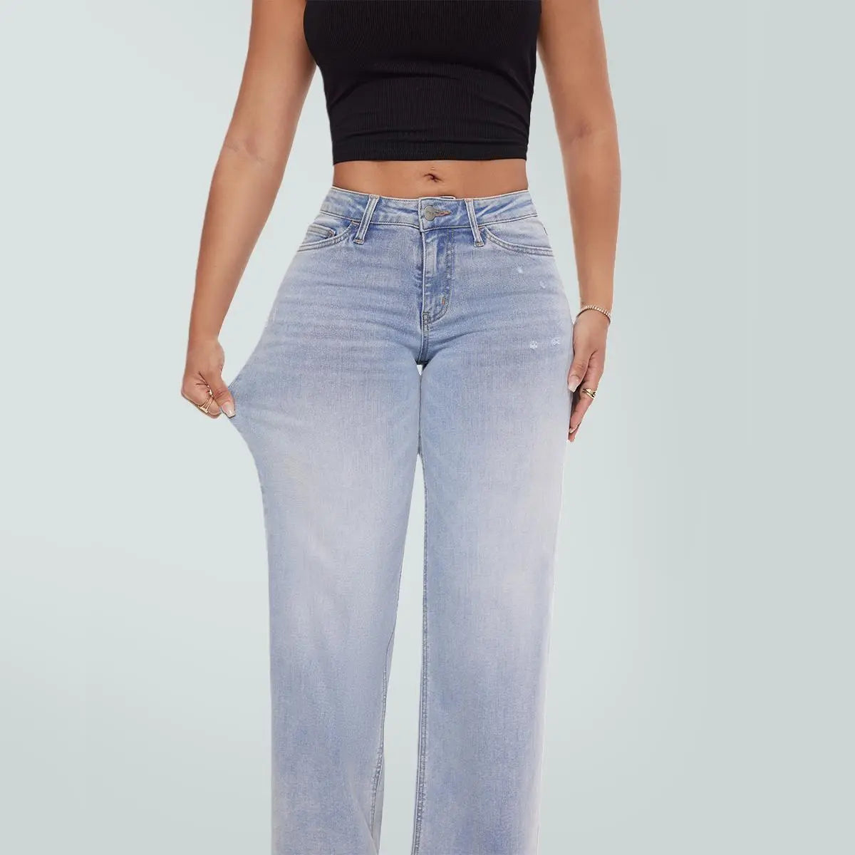 🤲Rise Baggy Stretchy Wide Leg Jeans