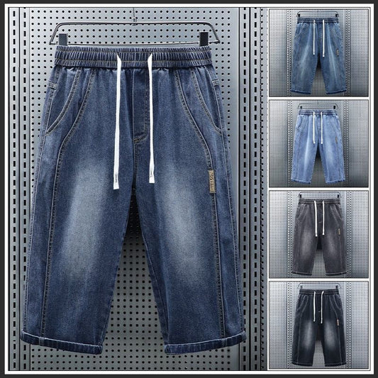 💚Men's Lightweight Denim Capri Shorts – Relaxed Fit Straight Leg Summer Jeans
