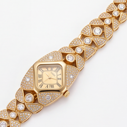 💚Lastfive – Rhombus Crystal Dial Link Bracelet Watch