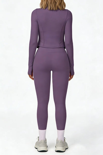🤲Women's tank top, high-waisted leggings, and zip-up jacket 3-piece sportswear set.