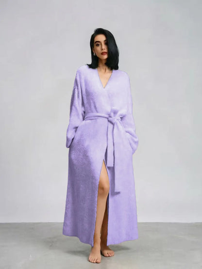 🌷Women's Thickened Thermal Lined Plush Bathrobe with Pockets - Oversized Casual Loungewear