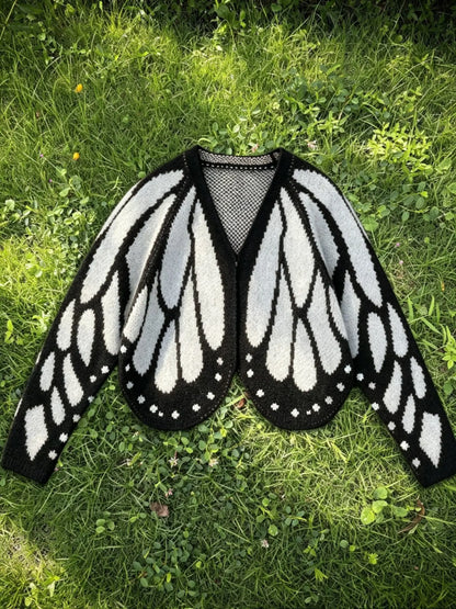 Women's Butterfly Wings Knit Cardigan, Loose Fit