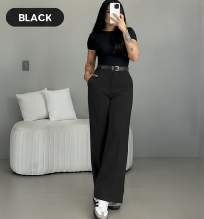 🤲LAST DAY SAVE 49% ⏰HIGH WAIST WIDE LEG PANTS-Free belt