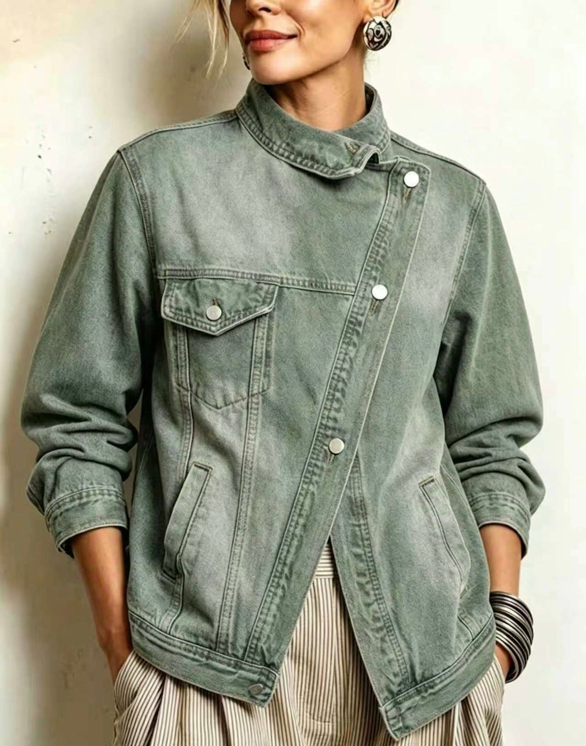 🤲LAST DAY SAVE 49% ⏰Oversized Denim Jacket With Irregular Wash