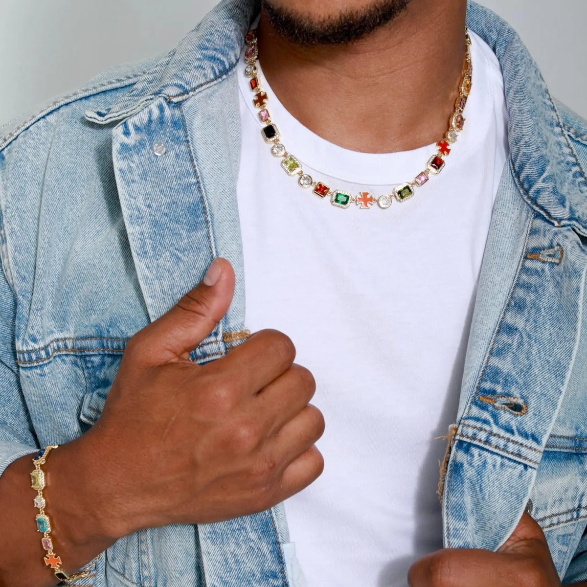 Solstice Gemstone Necklace Unisex | 18k Gold & White Gold Plated