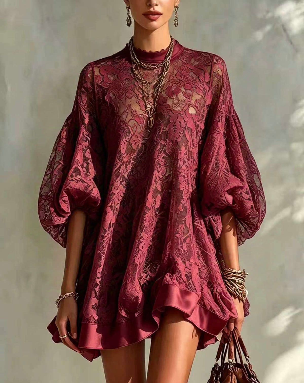 🤲LAST DAY SAVE 49% ⏰Stylish And Elegant Floral Lace Loose Mini Dress