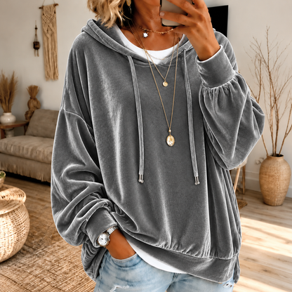 🤲🔥Limited-Time Promotion Women's Loose Velvet Drawstring Hoodie