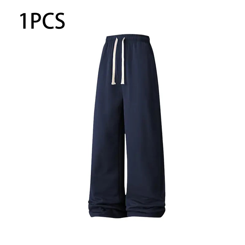 Men’s solid-color drawstring joggers-everyday wear.