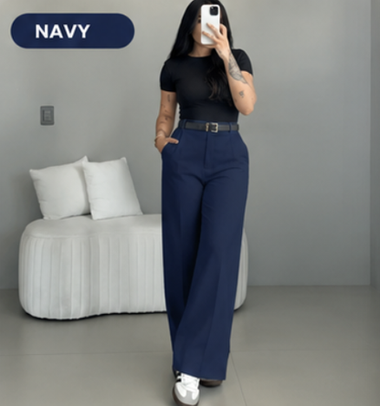 🤲LAST DAY SAVE 49% ⏰HIGH WAIST WIDE LEG PANTS-Free belt