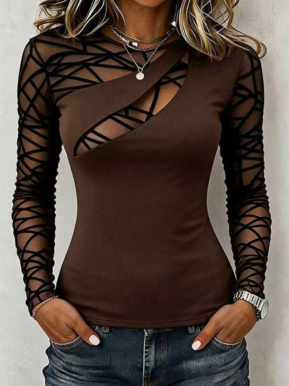 🤲LAST DAY SAVE 49% ⏰Sleek Geometric Mesh Accented Top