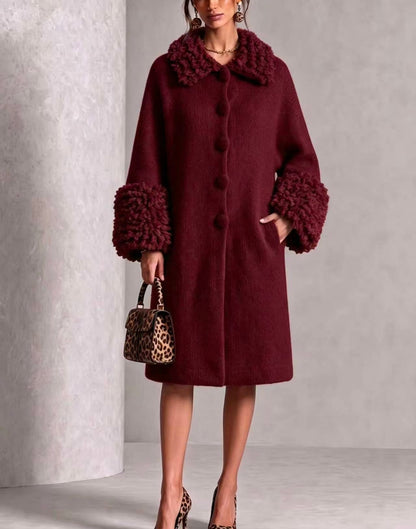 🤲LAST DAY SAVE 49% ⏰Cozy Textured Fuzzy Knit Midi Coat