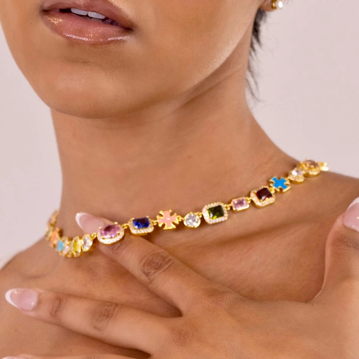 Solstice Gemstone Necklace Unisex | 18k Gold & White Gold Plated