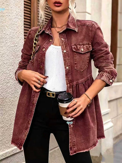 🤲LAST DAY SAVE 49% ⏰Women's Long-sleeve Casual Loose-fit Denim Shirt With Collar