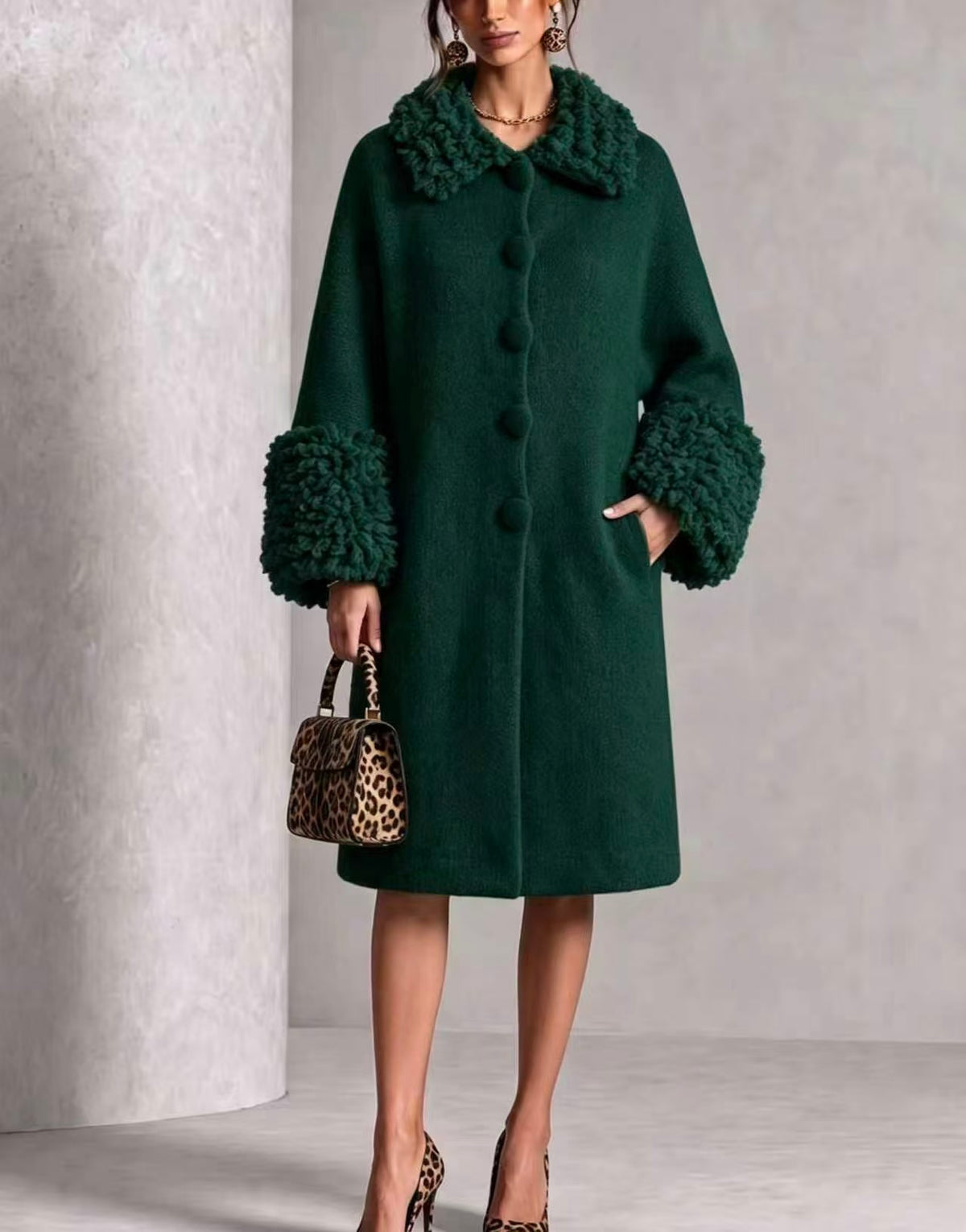 🤲LAST DAY SAVE 49% ⏰Cozy Textured Fuzzy Knit Midi Coat