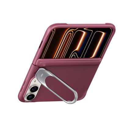 💚iPhone Duo Atelier Silicone Leather Magnetic Case with Flex Stand - Deep Burgundy